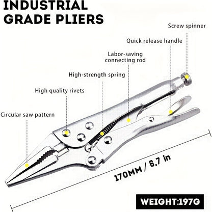 AIRAJ Locking Pliers made of carbon steel for welding and industry use. Features a high torque fixed clamping mechanism.