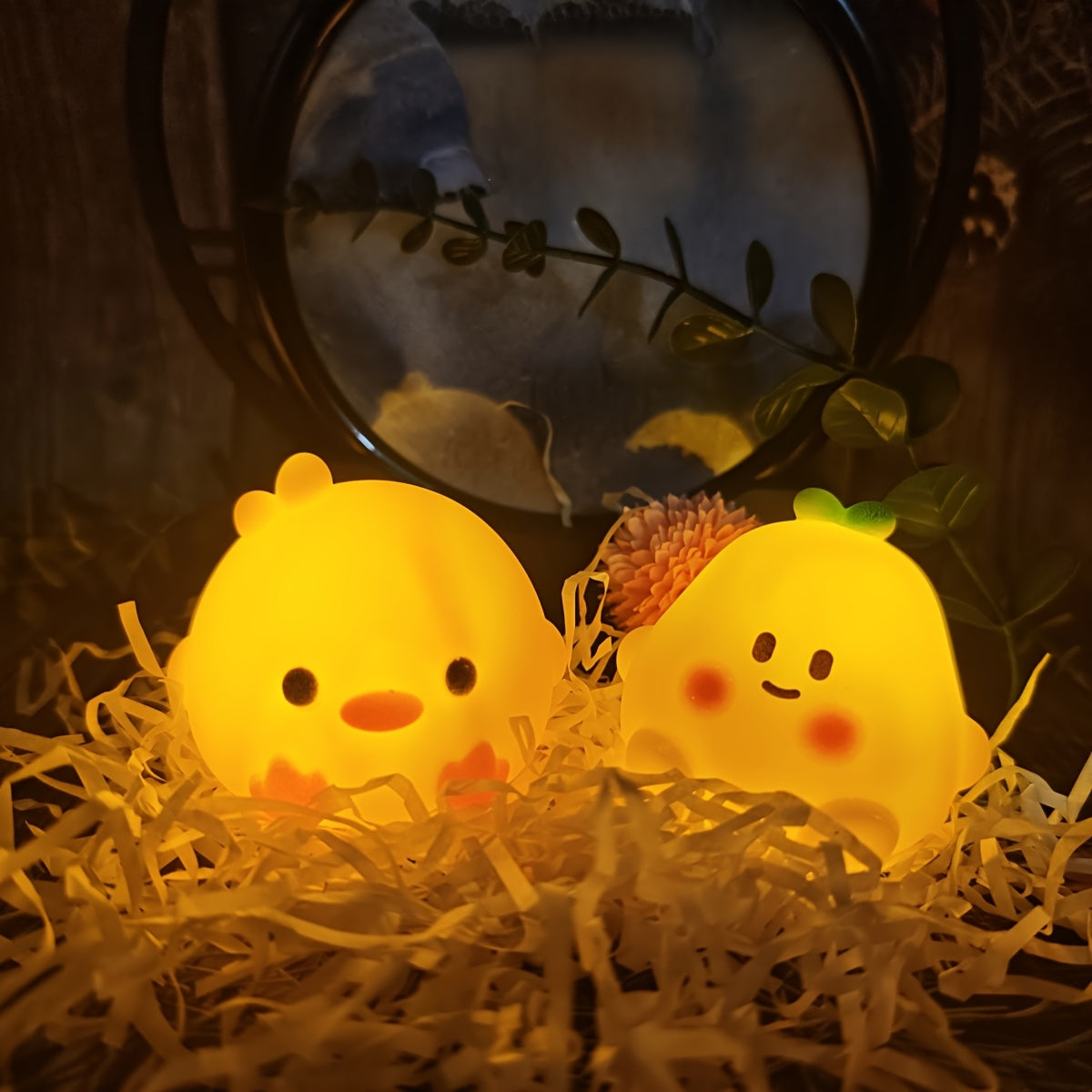 Fat Duck & Bunny Pear Night Light: Ideal for Holiday Parties and Gifting, Battery-Powered with Easy On/Off