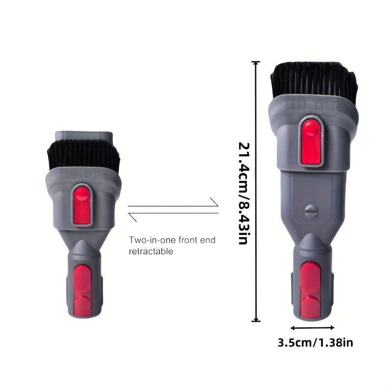 Accessory kit for Dyson cordless vacuum cleaner includes a quick release, 2-in-1 soft brush and stain remover compatible with models V7, V8, V10, V11, V12, and V15.