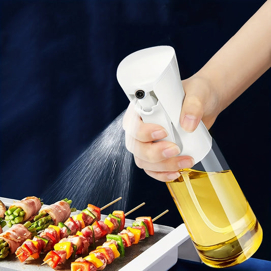 Oil Spray Bottle, Food-Grade PET, 1 piece, Available in 200ml, 300ml, and 500ml sizes, Ideal for Air Fryer, Baking, Frying, BBQ, Salad, and Hairdressing, Color options: White or Black.