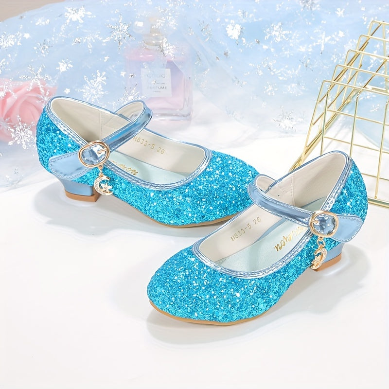 Elegant sequin high heels for girls, lightweight non-slip dress shoes for parties in autumn.