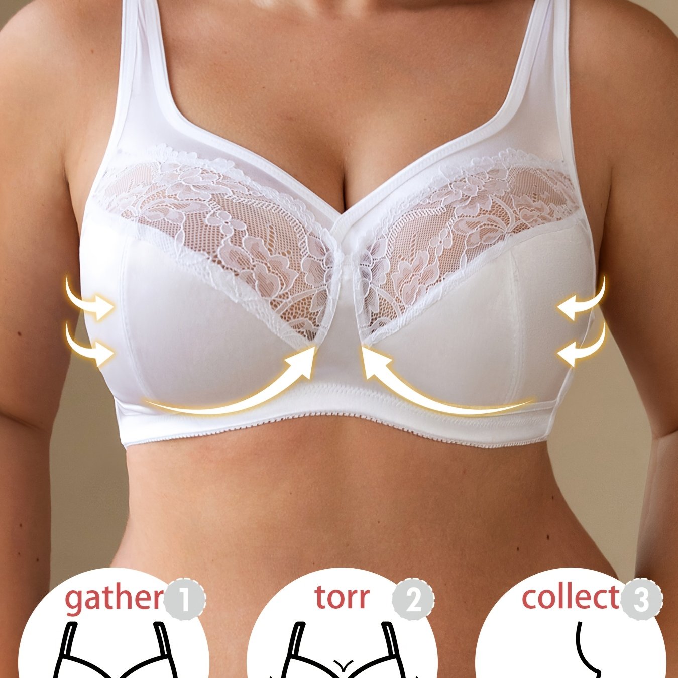 Stylish lace-trimmed tank bra for plus-size women - non-padded cups, breathable fabric, and sexy underwire design.