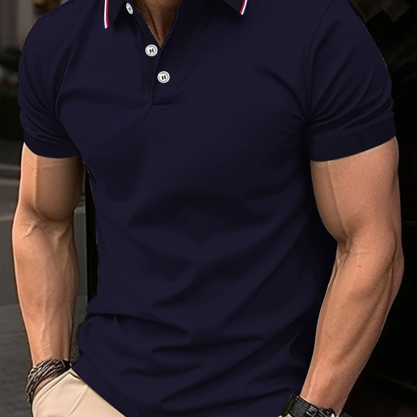 Men's summer shirt, business casual style, quick-drying and breathable with short sleeves.