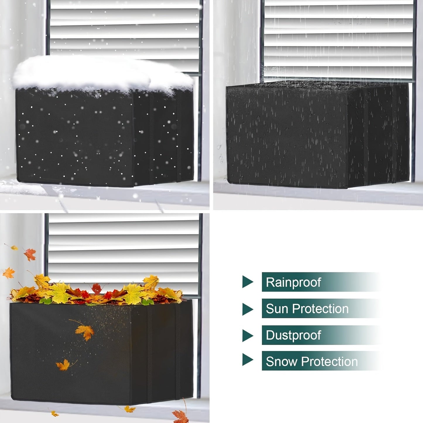 Universal Fit Outdoor Air Conditioning Unit Cover - Waterproof, UV, Dust & Wind Resistant - AC Cover with Adjustable Straps - No Power Required