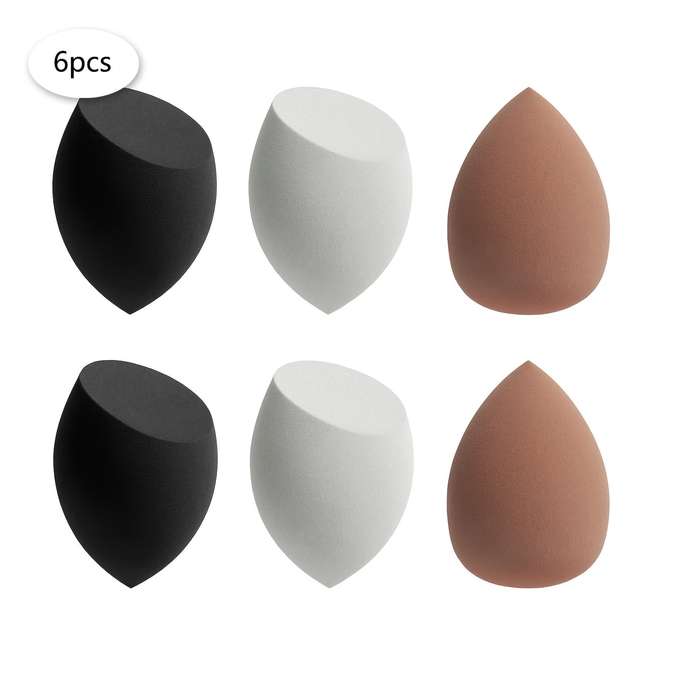 Medium size makeup sponge available in 3, 6, or 12 pieces. Random colors and shapes. Can be used with bb cream, liquid foundation, concealer, blush, etc. Expands when wet. Latex-free.