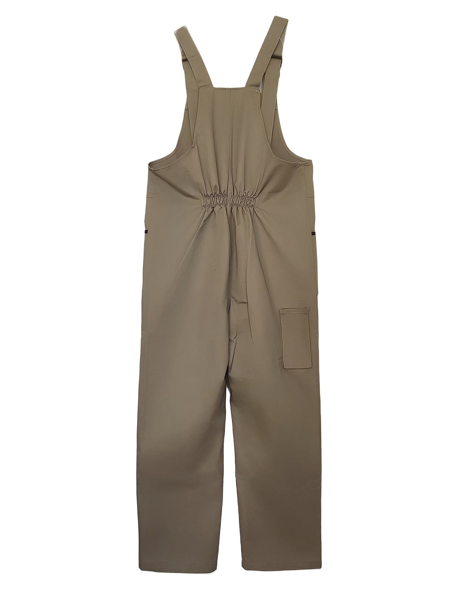 Men's Casual Polyester Work Overalls with Multi Pockets - Sleeveless Jumpsuit for Outdoor Work