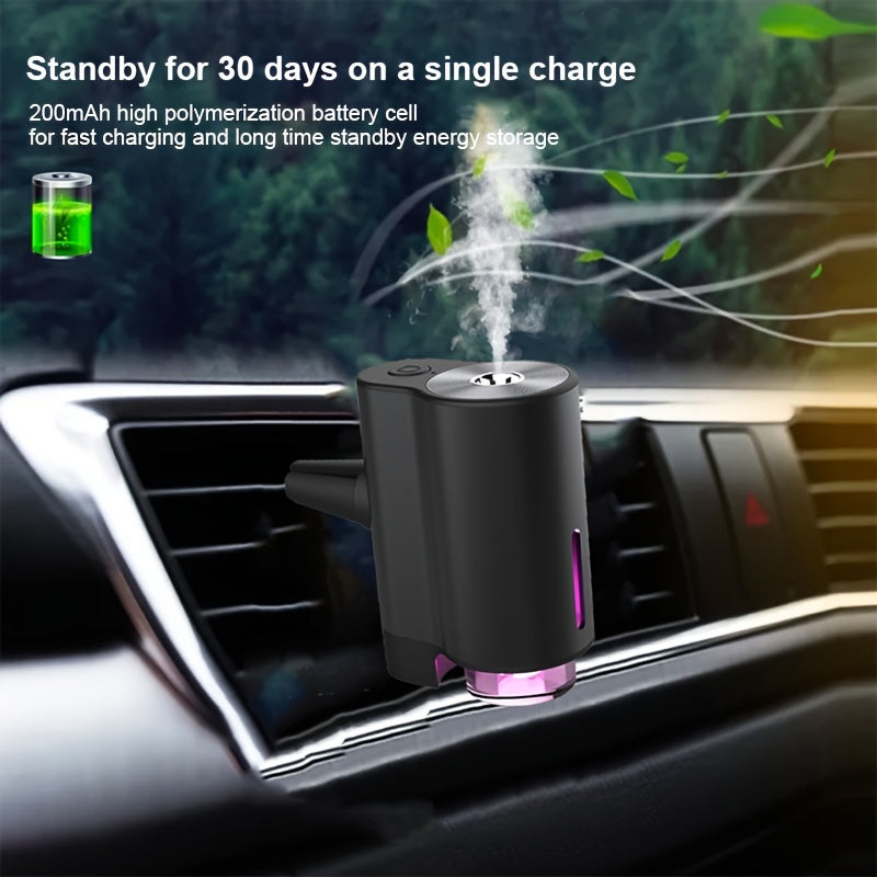 Portable car aromatherapy diffuser with rechargeable battery for a healthy lifestyle.