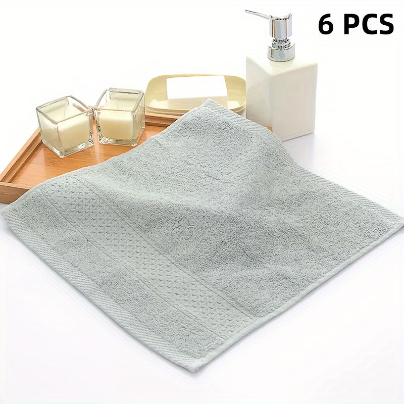 6-piece cotton towel set perfect for the home bathroom. Absorbent, quick-drying, super soft, and skin-friendly. Ideal bathroom supplies.