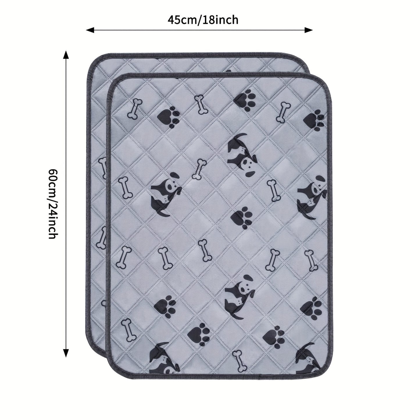 Washable Cartoon Print Dog Pee Pad for Puppies & Cats - Leak-proof, absorbent training mat. Great for kennels, cars, sofas.