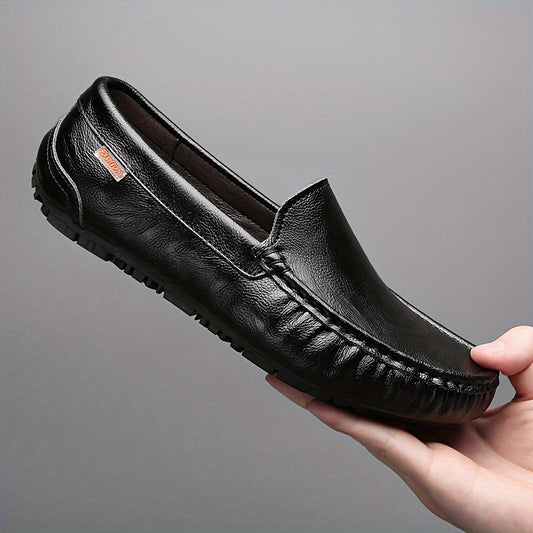 Men's Split Cowhide Leather Loafers, Lightweight Slip-On Shoes for Outdoor Activities in Spring and Summer.