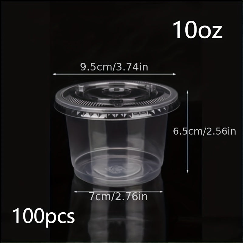 50 to 100 pieces of plastic dessert cups with dome lids, featuring no holes. These clear portable parfait cups are perfect for serving yogurt, pudding, jello, ice cream, fruit, and more. They are leak-proof, disposable containers ideal for takeout, home