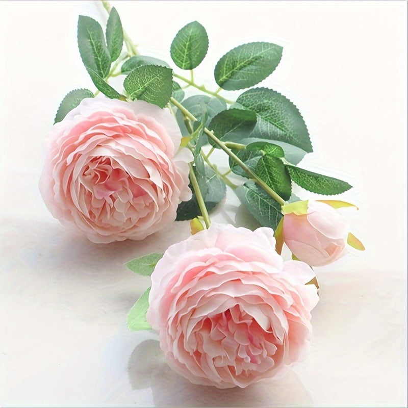 1PC European-style imitation peony, ideal for wedding season and home wedding decoration, featuring three heads.