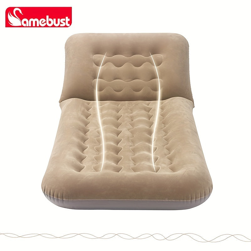 Adjustable Airbed that Transforms into Inflatable Sofa, Single Foldable Mattress, Hand Washable Lounger for Any Room