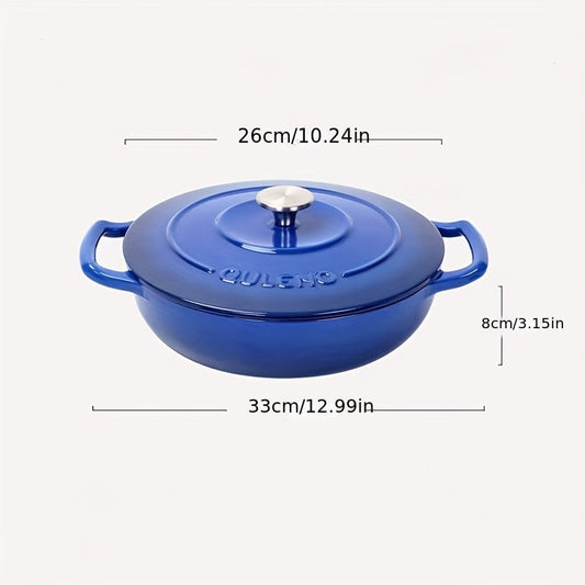 Versatile Kitchen Cookware: Enamel-Coated Stew Pot for Marinating, Cooking, Baking, Refrigerating, and Serving - Durable Cast Iron Dutch Oven with Lid