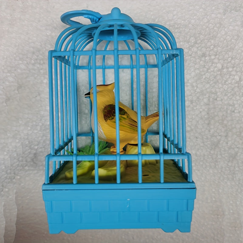 Voice-controlled LED birdcage with sound & light features in pink or blue. Made of durable PP material. Ideal for pet birds.