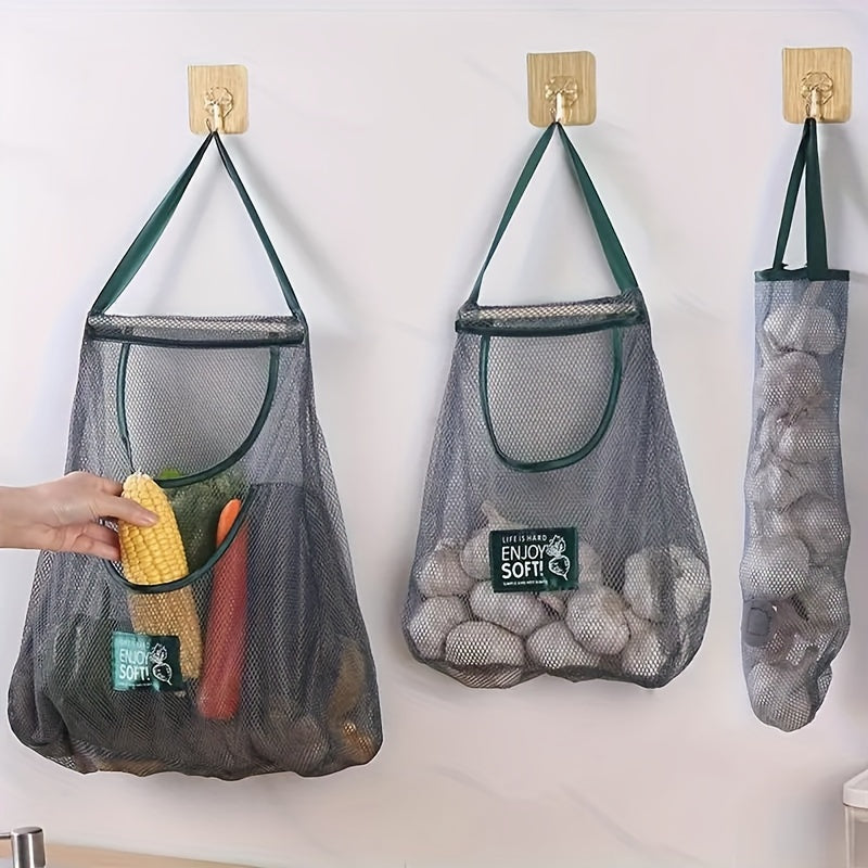 Mesh Kitchen Storage Bag with Large Capacity - Perfect for Hanging Fruits and Vegetables at Home or in Restaurants