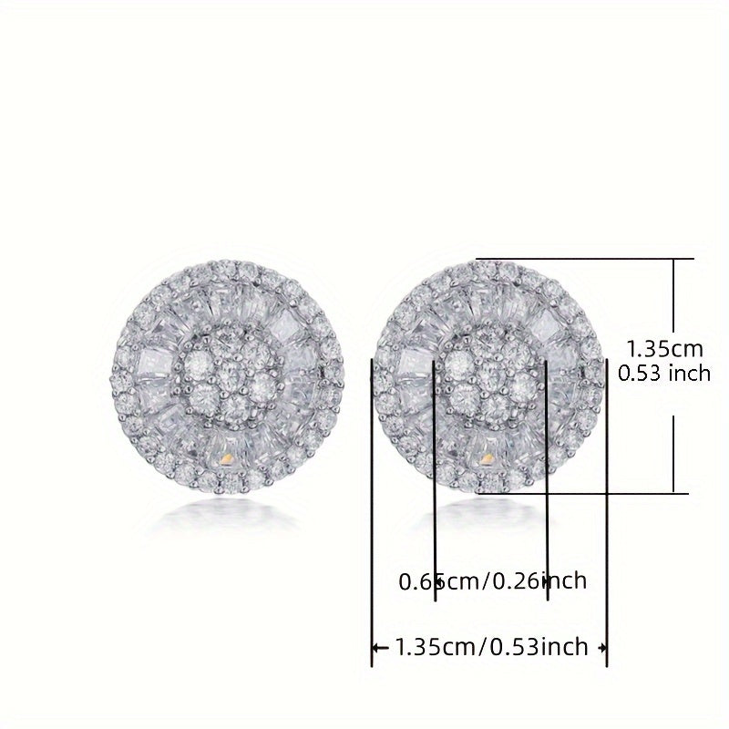 Exquisite 925 Silver-Plated White Zirconia Stud Earring, a Statement of Luxury Fine Jewelry for Women