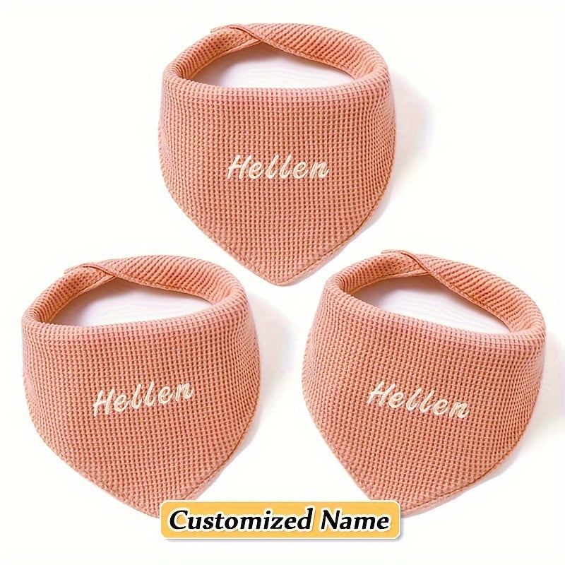 Set of 3 Soft and Absorbent Kids' Bibs - Adjustable Snap, Breathable Cotton Material, Optional Personalized Name - Great for Children and as Gifts for the Holidays