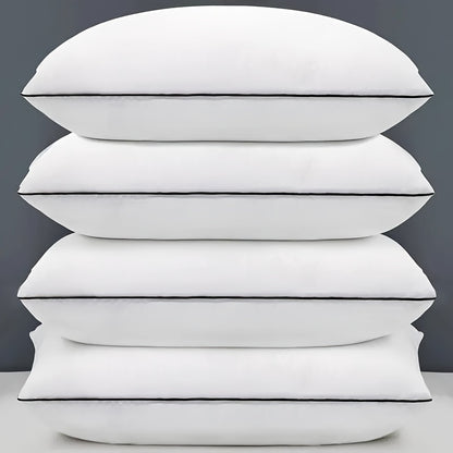 Soft and plush 4-pack of luxurious hotel-style neck support pillows for travel, home, and daily use.