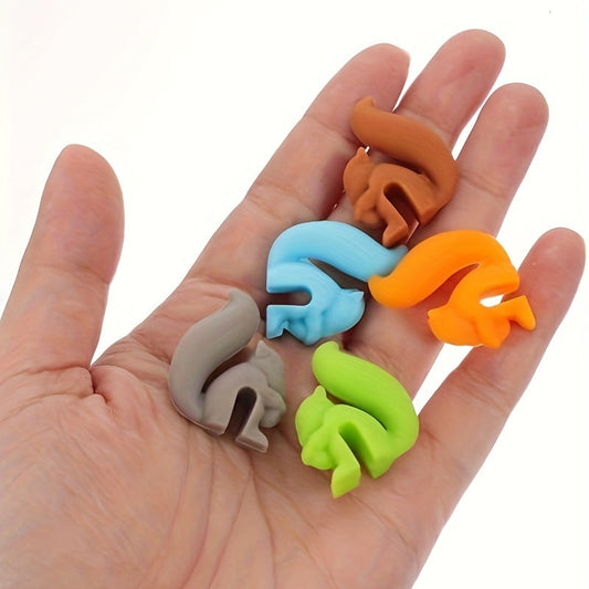 Set of 8 pieces, set of 15 pieces, set of 5 pieces, silicone squirrel tea bag holder set, hanging cup drink accessories, cup rim tea bag holder, colorful drink companion, cup identification, excellent gift option.