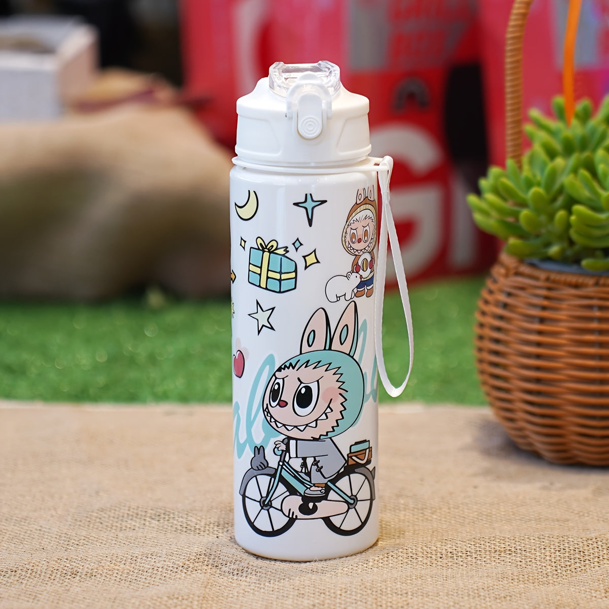 1 piece 23oz (approximately 700ml) leak-proof portable water bottle with hand rope, suitable for casual sports, school, and outdoor camping.