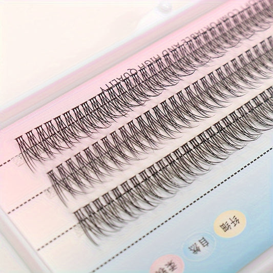 Feather false eyelashes with a fish tail design