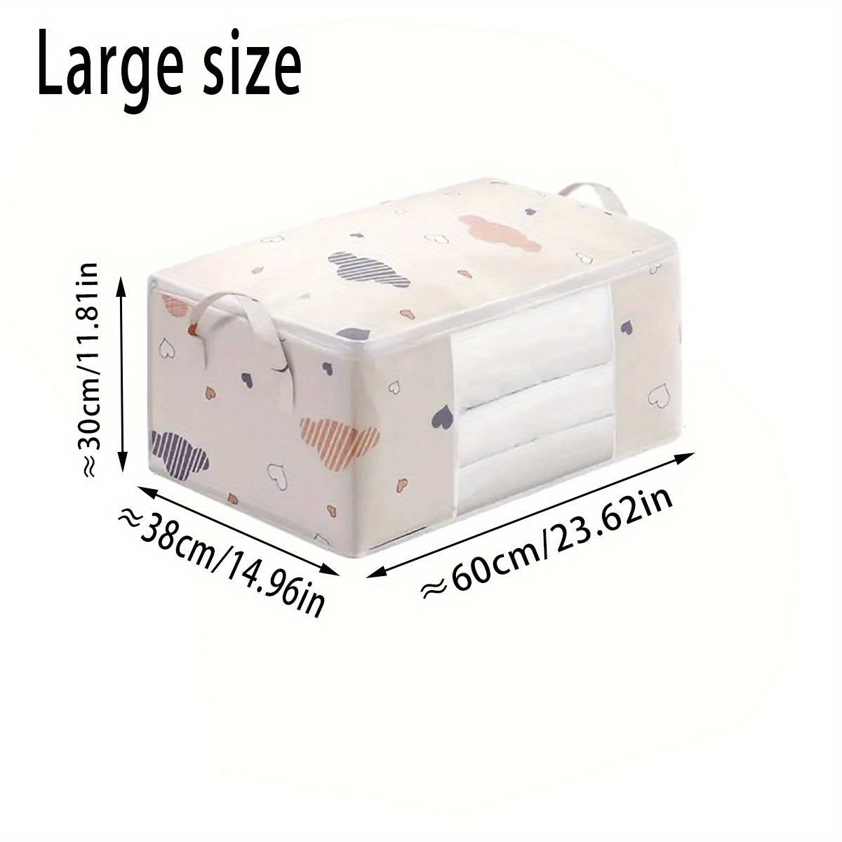 Large Capacity Quilt Storage Bag with Clear Window - The Perfect Holiday Gift Organizer for Thanksgiving, Halloween, and Christmas. This Foldable Portable Storage Bag is made of Non-woven Material, ideal for storing clothes, quilts, blankets, toys, and