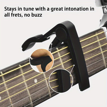 13pcs/Set, includes Guitar Beginner Accessories Set with premium Guitar Capo, Tuner, 10 Free Plectrums, Plectrum Holder. Perfect for fast, accurate tuning on any guitar.