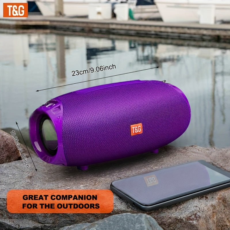 T&G Portable Wireless Speaker with 5.1 Surround Sound, Dual Speakers, Hi-Res Audio, TWS, USB Charging, 1200mAh Rechargeable Battery, FM Radio, TF Card/USB Support for Wireless Audio.