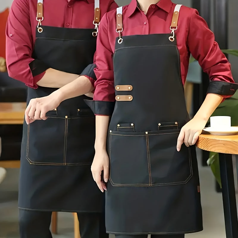 Canvas apron, unisex, solid color, multiple colors, versatile for various professions and activities, ideal work attire.