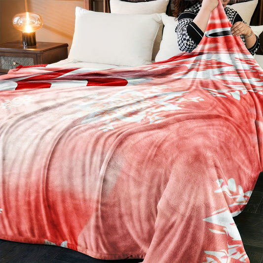 Soft plush throw blanket with a festive Christmas theme, perfect for adding warmth and style to your bedroom, living room, sofa, office, or camping trips. This all-season cozy and lightweight cover features a contemporary digital print on 200-250g