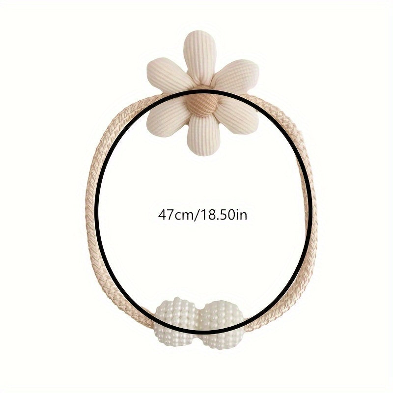 1 piece of Ins Style Adorable Three-Dimensional Flower Pearl Buckle Curtain Tie-back for Mosquito Net, Ribbon Lash Rope Decoration