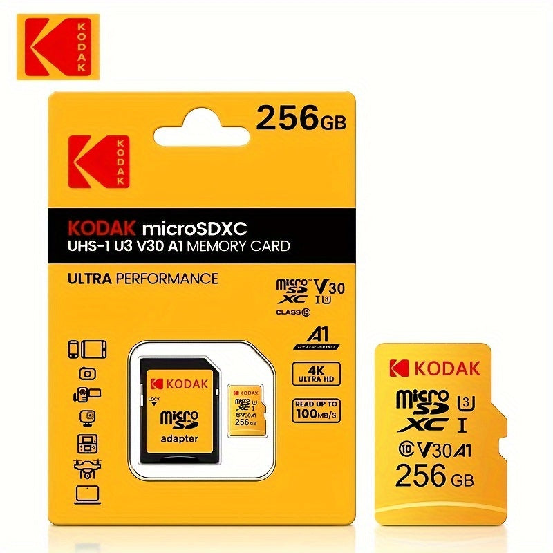 KODAK High-speed Memory Card for Driving Recorder 32g/64g, compatible with various devices such as mobile phones, PCs, cameras, and speakers to expand storage.