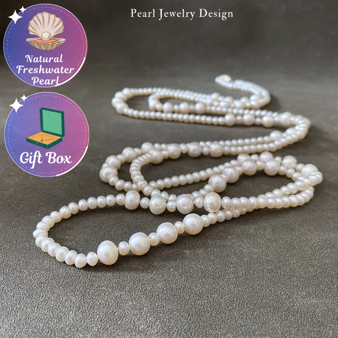 Indulgent 1.6m Freshwater Pearl Sweater Necklace - Elegant Vintage-Inspired Style, Multiple Layer Options, Ideal for Special Occasions, Gifting, and Daily Sophistication