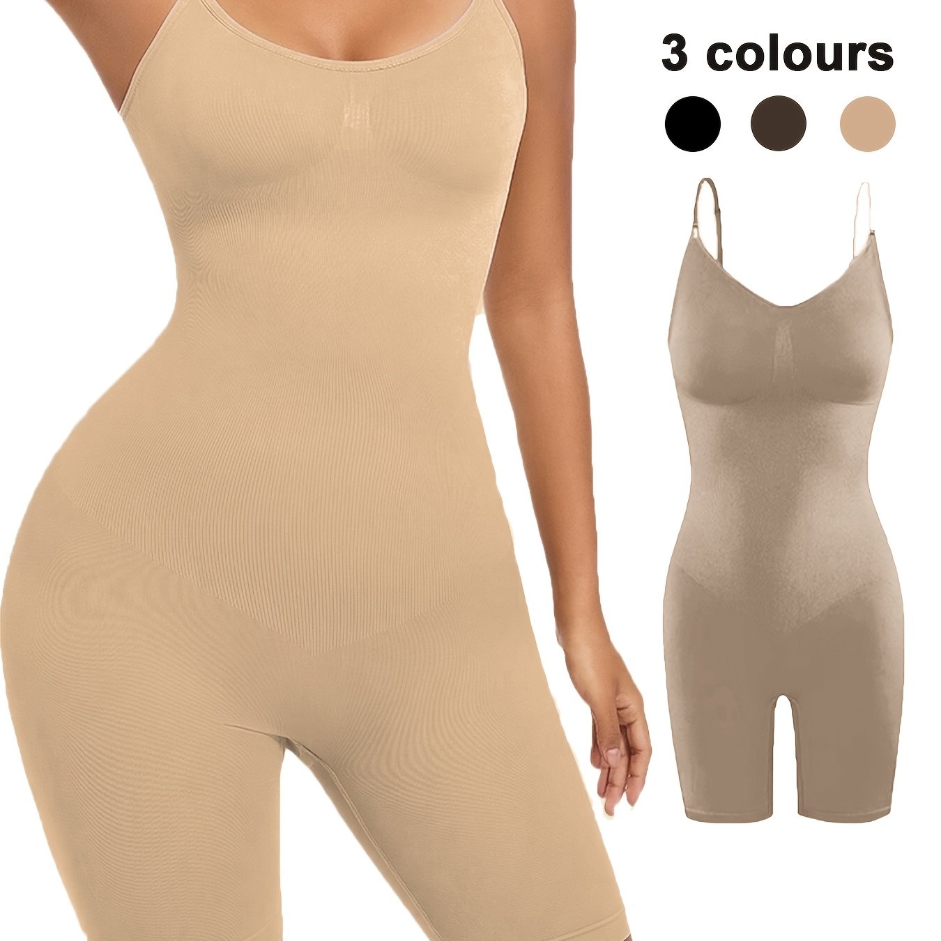 Body shaper tightens abdomen, slims figure, lifts arms, supports waist and bust.