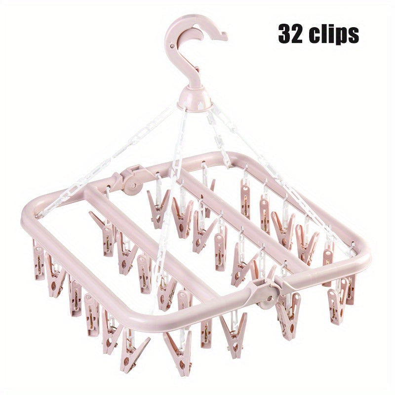 The Yunce 32 Clips Folding Drying Rack is perfect for organizing baby and toddler accessories. It can be hung in the wardrobe to keep things tidy and prevent them from getting blown away. This rack is also great for drying saliva towels. It makes a