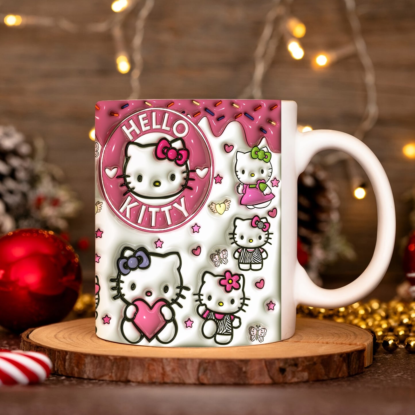 1 Hello Kitty ceramic coffee mug for all seasons, ideal for birthdays and holidays.