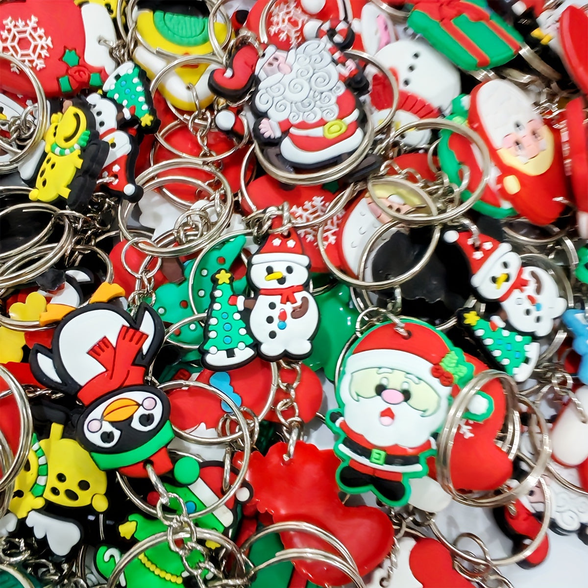 Get in the holiday spirit with our top pick! This set of 50 Christmas keychains features cute cartoon PVC key rings in a variety of designs. Perfect for party favors, back-to-school gifts, and more. Comes in a gift box with a random mix of designs. Great