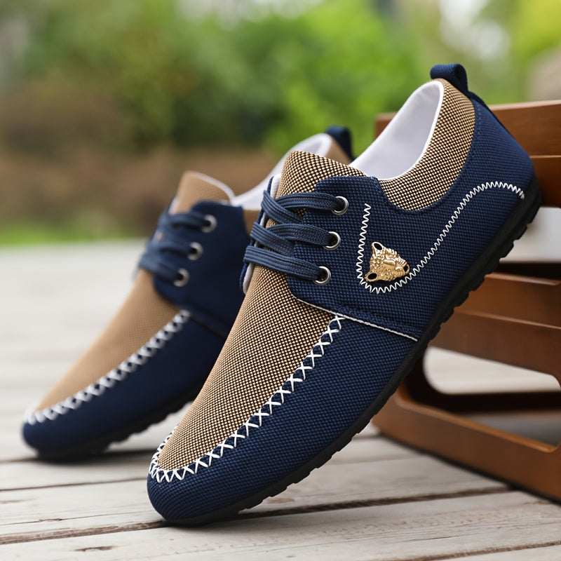 Men's business casual shoes, comfortable and durable. Suitable for all seasons, with non-slip PVC sole and fabric upper.