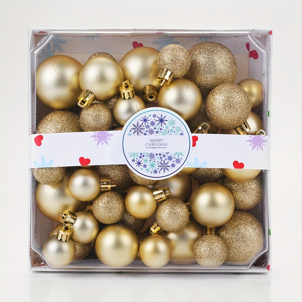 44 pieces of Christmas ball decorations for hanging on trees, walls, or windows at home or during holiday parties.