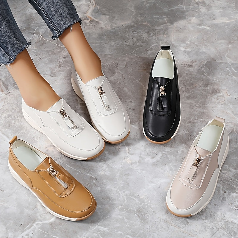 New women's casual flat shoes for spring and autumn, stylish driving shoes, height-increasing loafers.