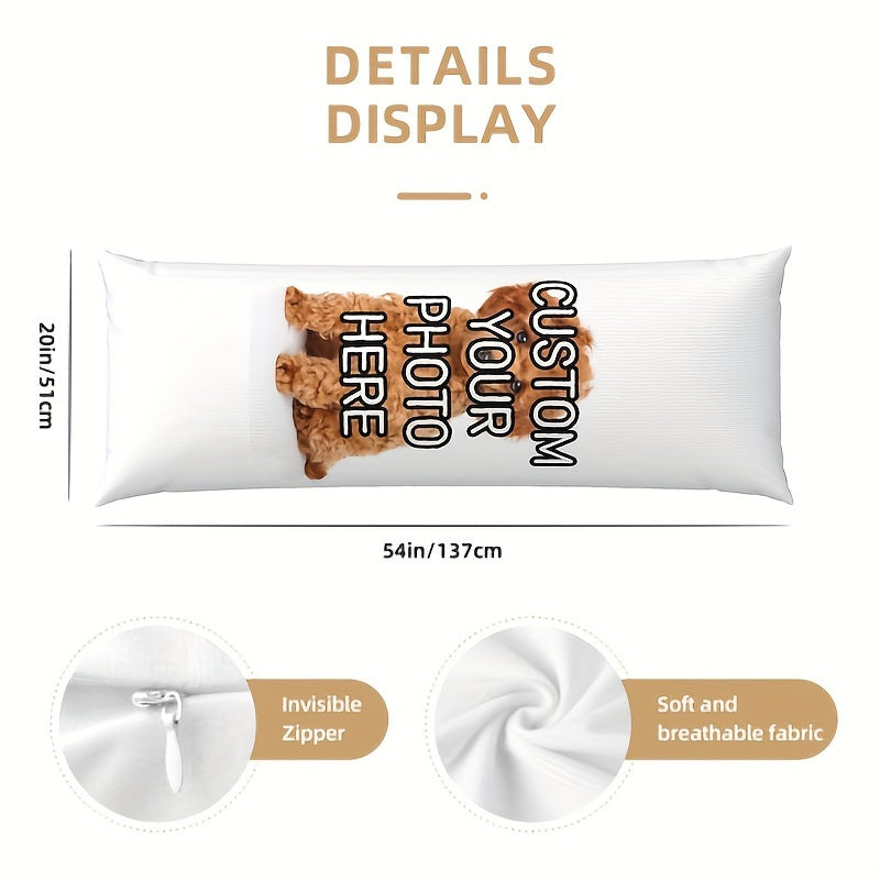 Customize your Plush Body Pillowcase with Unique Double-Sided Photo Design, Luxuriously Soft and Cozy Material, Generous 50.8x137.16 cm Size - Ideal for Ultimate Bedroom Comfort