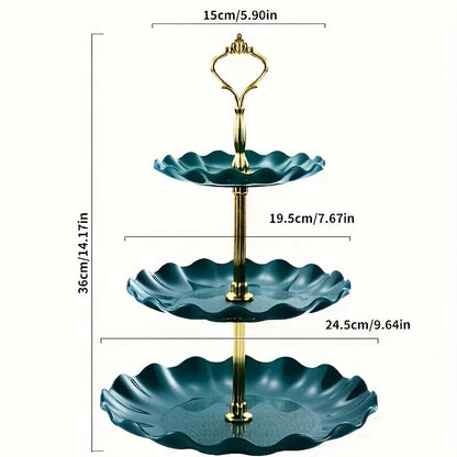 Stylish 3-Tier European Candy & Fruit Stand - Great for Holidays and Parties - Durable, Food-Safe Plastic