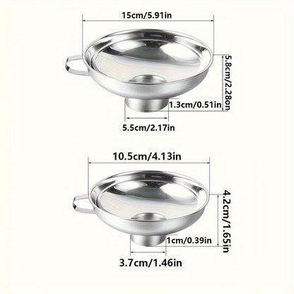 Metal Jam Funnel - Stainless Steel with Handle, Perfect for Wide and Regular Mouth Cans, FDA-Approved Grade Stainless Steel