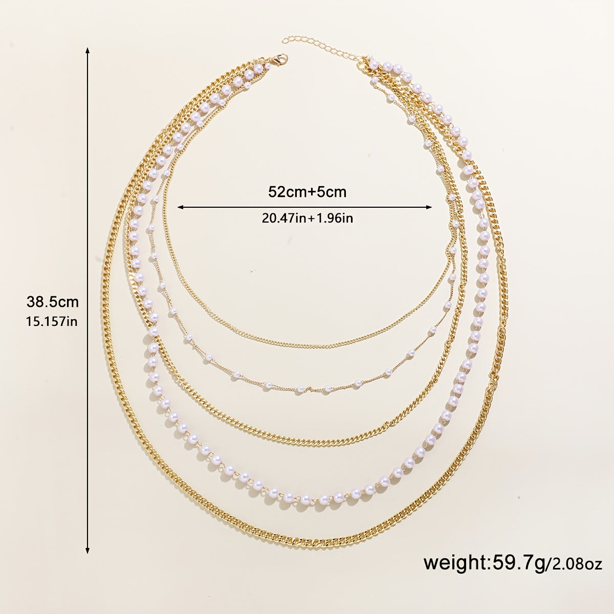 Stylish Multi-Layer Faux Pearl Necklace for Women, Featuring Classic Iron Chain, Perfect for Weddings and Banquets, Versatile All-Season Jewelry, Pearl Accent, Elegant and Chic