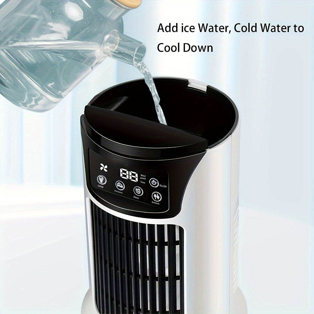 Essential Office and Household 3-in-1 USB Portable Air Conditioner with Humidifier, Atmosphere Light, and Fan Functions