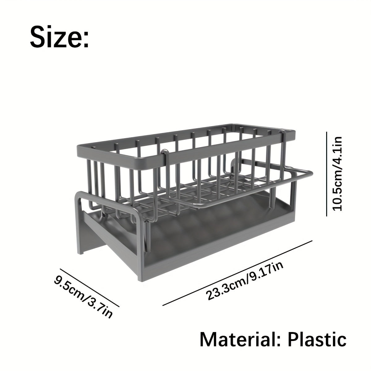 Multipurpose Kitchen Sink Organizer - Made of Long-lasting Plastic, Features Open Storage Design for Dishes and Utensils