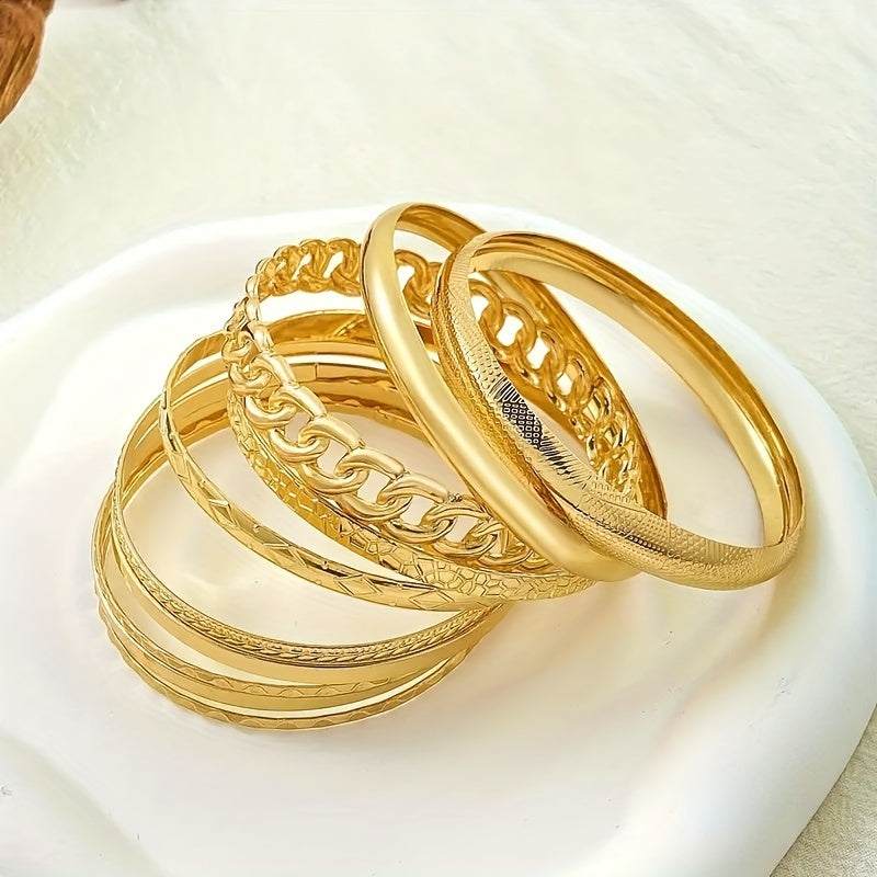 Set of 10 delicate alloy bracelets, perfect for daily wear or special occasions. A great gift for women.