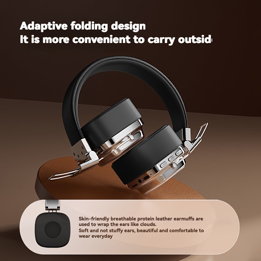 Vintage-inspired over-ear wireless headset with wireless 5.3 chip, perfect for gamers and music enthusiasts.