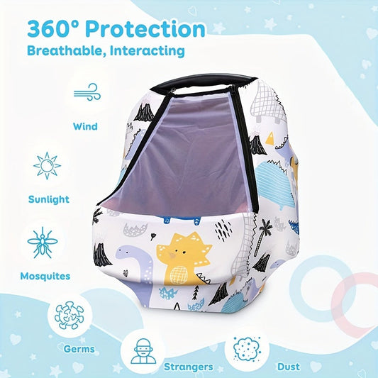 Car Seat Covers with Breathable Peep Window, Stretchy Nursing Covers for All Seasons, Perfect Shower Gifts, Breastfeeding Covers, Universally Fit